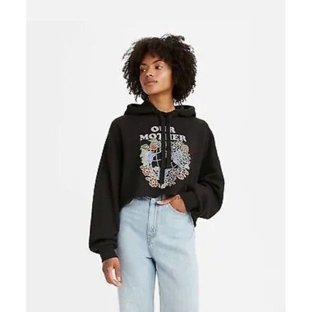 Women's Plus Size Levi's Cropped Prism Hoodie, Our Mother Caviar, Size 2X